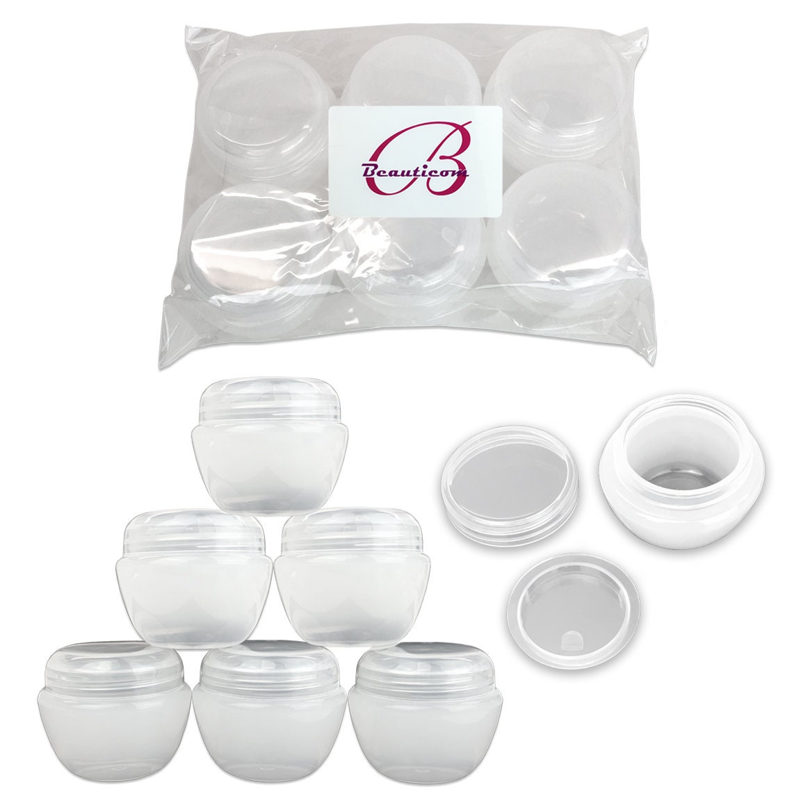 6 High Quality 50 Gram/ml Plastic Oval Container Jars With Etsy