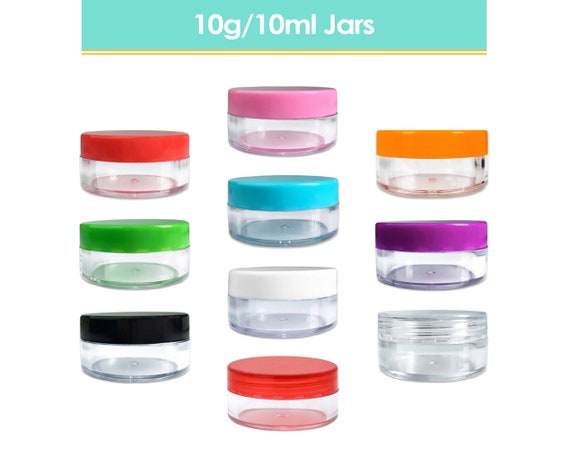 SGHUO 10 Pack 10oz Empty Slime Containers Plastic Jars Storage with Lids  for Body Butter, Stuff Light Clay, Cosmetic Cream Scrub, Paint and