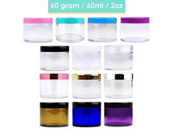 60 Gram/ML 2 Oz Round High Quality Acrylic Clear Sample Leak Proof Travel Container Jars for Makeup Beauty Cosmetics Cream Lotion