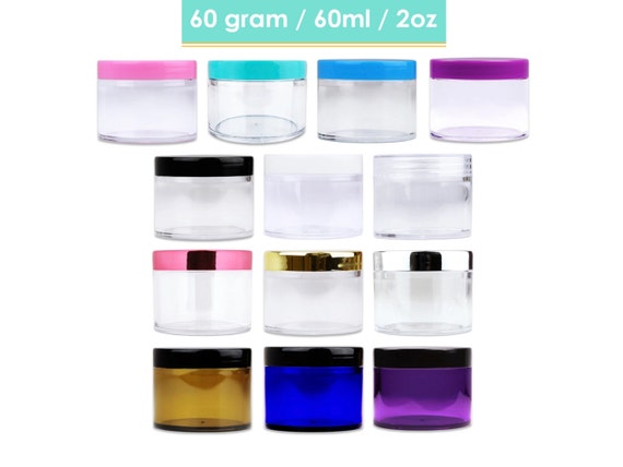 60 Gram/ml 2 Oz Round High Quality Acrylic Clear Sample Leak Proof