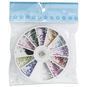 Small Round Assorted Colors Rhinestones Nail Art Deco Wheel Colors ...