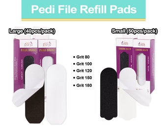 PANA USA Pedi File Refill for Stainless Steel Foot File Sanding Foot Rasp - Easy Strip Peel Pedicure Refill Pads - Grit 80 to 180