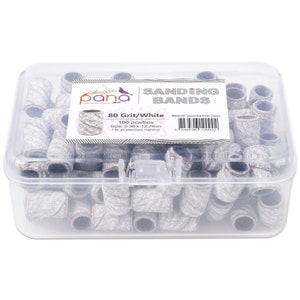 thumbnail image 2 of Beauticom 100-Pack Nail Sanding Bands – 80 Grit, Black – For Nail Drill Bits & Files 2 of 3