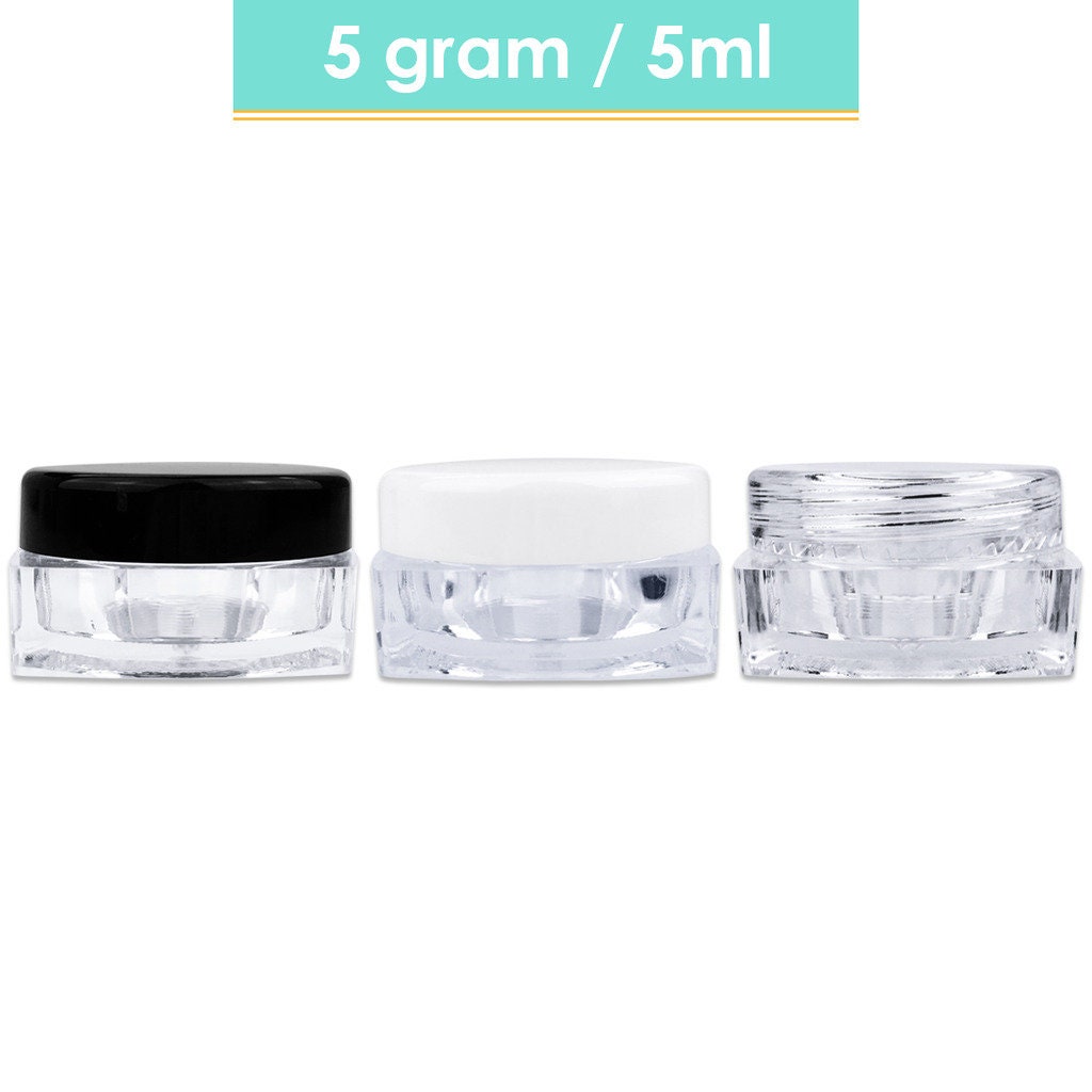 High Quality 5 Gram/ml Plastic Small Sample Container Jars for Cosmetic  Cream Makeup Jewelry Beads Art Craft Supplies Food BPA Free 