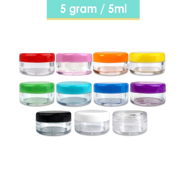 High Quality 5 Gram/ml Plastic Small Sample Container Jars for Cosmetic  Cream Makeup Jewelry Beads Art Craft Supplies Food BPA Free 