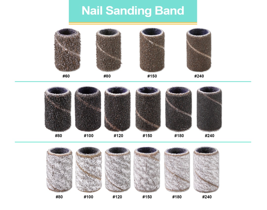Pink Sanding Bands for Nail Drill 100pcs, 180 Grit Sanding Bands for Nail, Nail  Sanding Bands