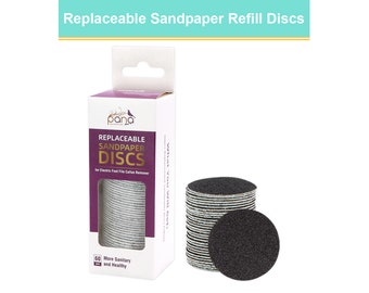 PANA Round Black Extra Fine Grit Replaceable Sandpaper Refill Discs - Easy Strip Peel Pads Refill for Electric Foot File Callus Remover