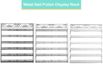 PANA Professional Nail Polish Display Metal Wall Mounted Rack (Holds up to 100 Polish Bottles)