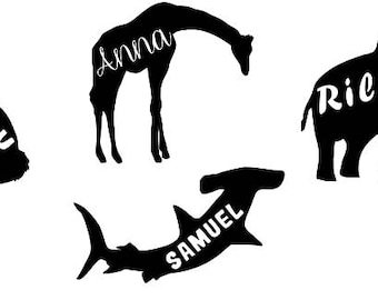 Animal silhouette decal