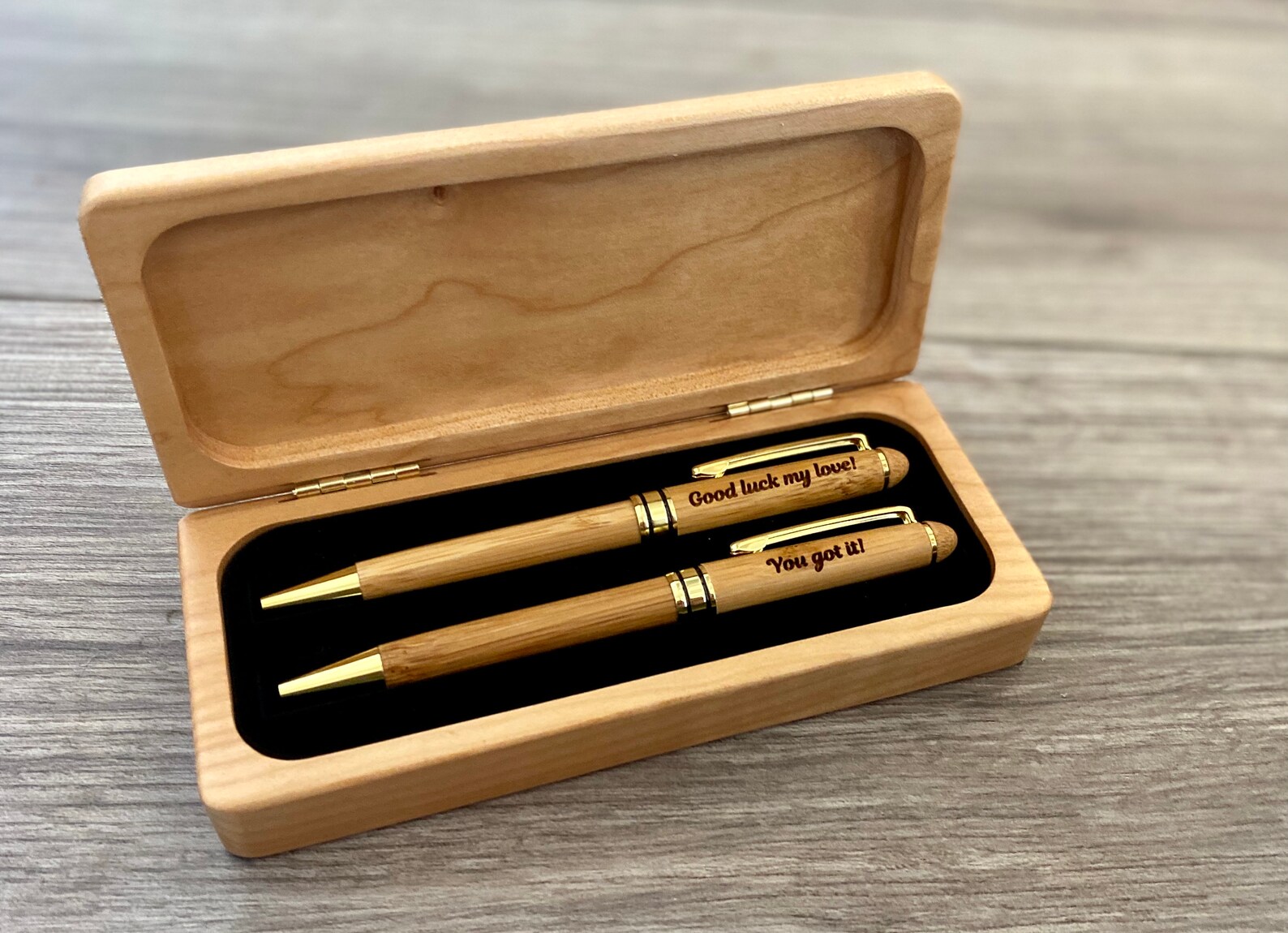 Graduation Gift Engraved Wooden Pen Set Monogramed Pen Case Rosewood ...