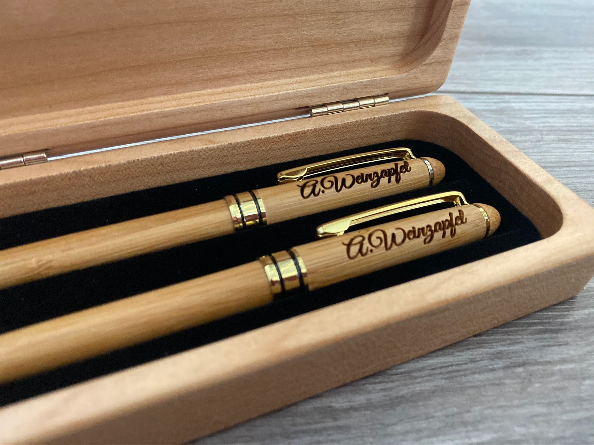 Engraved Picture Engraved Pen Set Monogramed Pen Case Pen Box Etsy