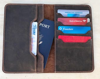 Leather Passport Wallet, Leather Travel Wallet, Distressed Leather Passport Holder,Passport Cover,minimalist Graduation Gift Father's Day