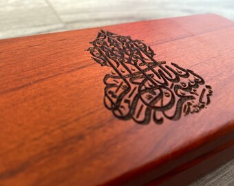 Engraved Wooden Pen Set  Monogramed Pen Case Rosewood Pen Box Pen Personalized Executive Pen Muslim Gift Eid Gift Ramadan Gift