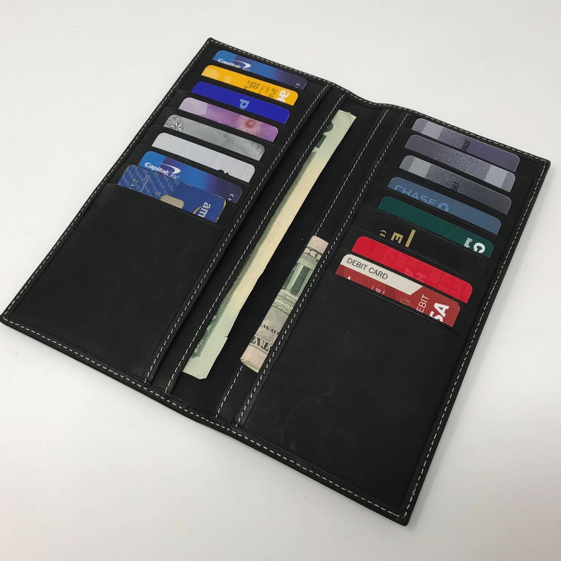 Black Leather Wallet Leather Travel Wallet Wallet Travel Etsy