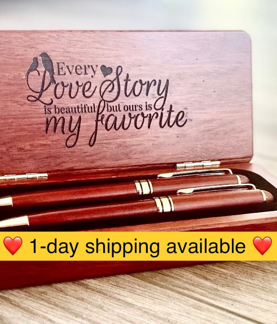 Graduation Gift Engraved Wooden Pen Set Monogramed Pen Case Rosewood ...
