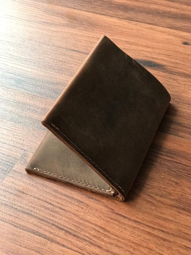 Personalized Bifold Leather Wallet Unisex Wallet Minimalist Etsy
