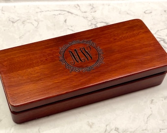 Graduation Gift Engraved Wooden Pen Set  Monogramed Pen Case Rosewood Pen Box Pen Personalized Executive Pen Fathers Day Gift Christmas