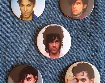 Conjunto de botones PRINCE de 57 mm (2 1/4") con alfiler, Purple Rain, rock retro de los 80, Dirty Mind, controversia, Paisley Park, 1999, artista TAFKAP, años ochenta