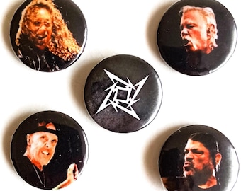 METALLICA Button Set 25mm 1" Pins Anstecknadel Heavy Thrash Metal Hard Rock Band M17 World Tour Gitarre 80er 80er Jahre Musik