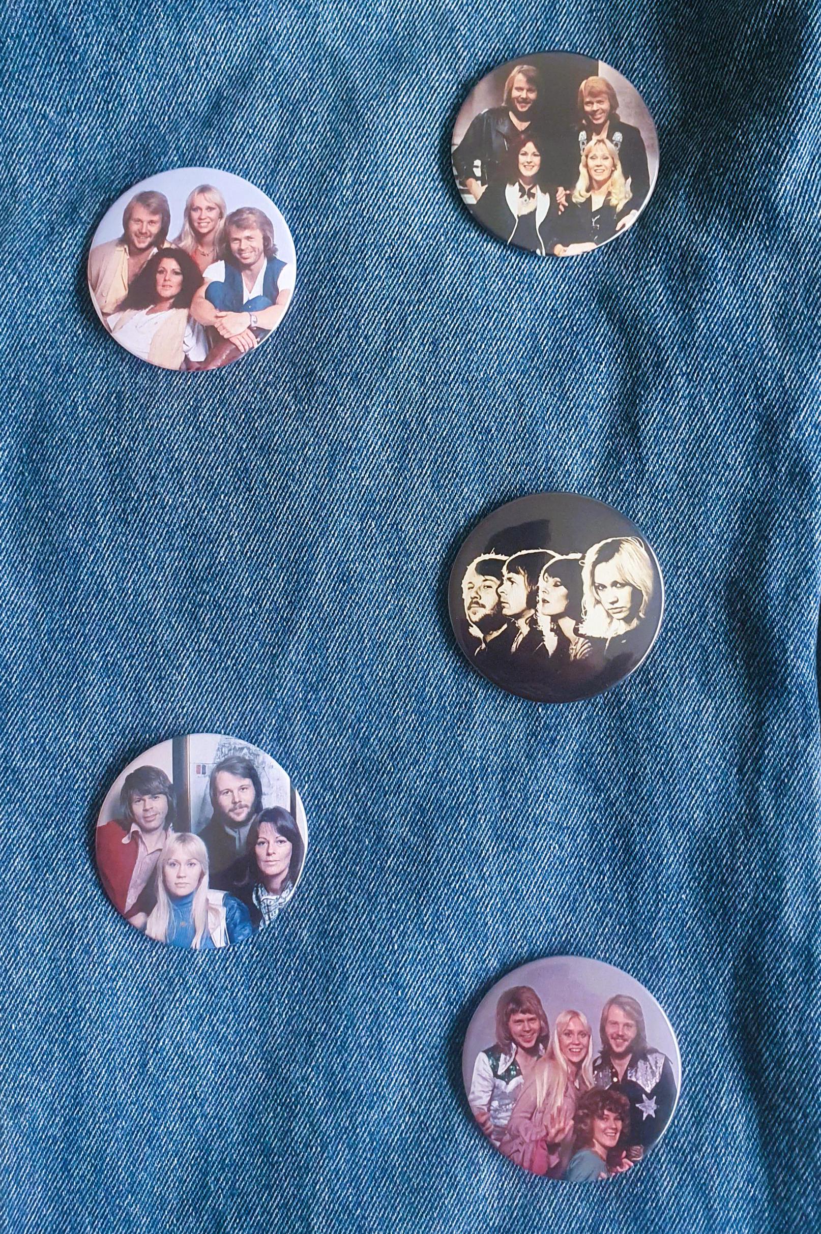 ABBA Badge Button Set of 5 57mm 2 1/4