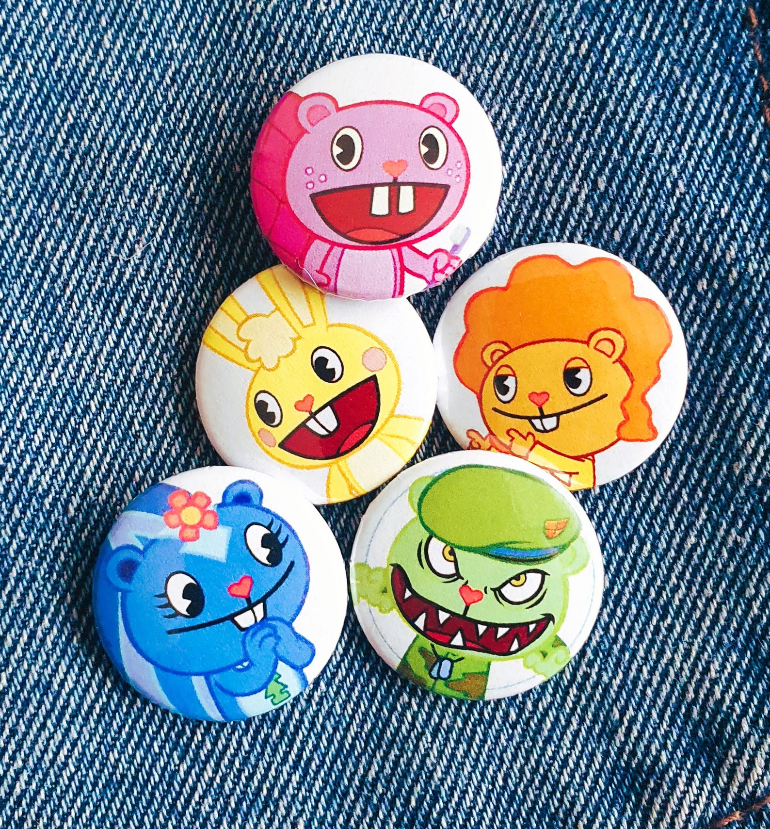 HAPPY TREE FRIENDS Badge Button Set of 5 25mm 1
