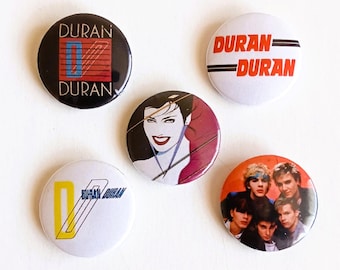 Zestaw przypinek DURAN DURAN 25 mm 1" Pinback Muzyka pop z lat 80. retro