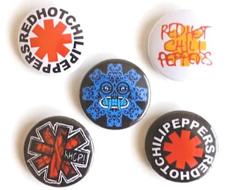 Zestaw przypinek Funk Rock z lat 90., 25 mm (opakowanie 5 szt.) | Przypinki z motywem muzyki retro alternatywnej | Zestaw przypinek w stylu grunge | Prezent dla fana indie | Przypinki z motywem pinback