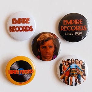EMPIRE RECORDS Knappset med 5 st 25 mm 1" Nålar Nål 90-tals alternativ grunge hårdrock film retro vintage Rex Manning Day