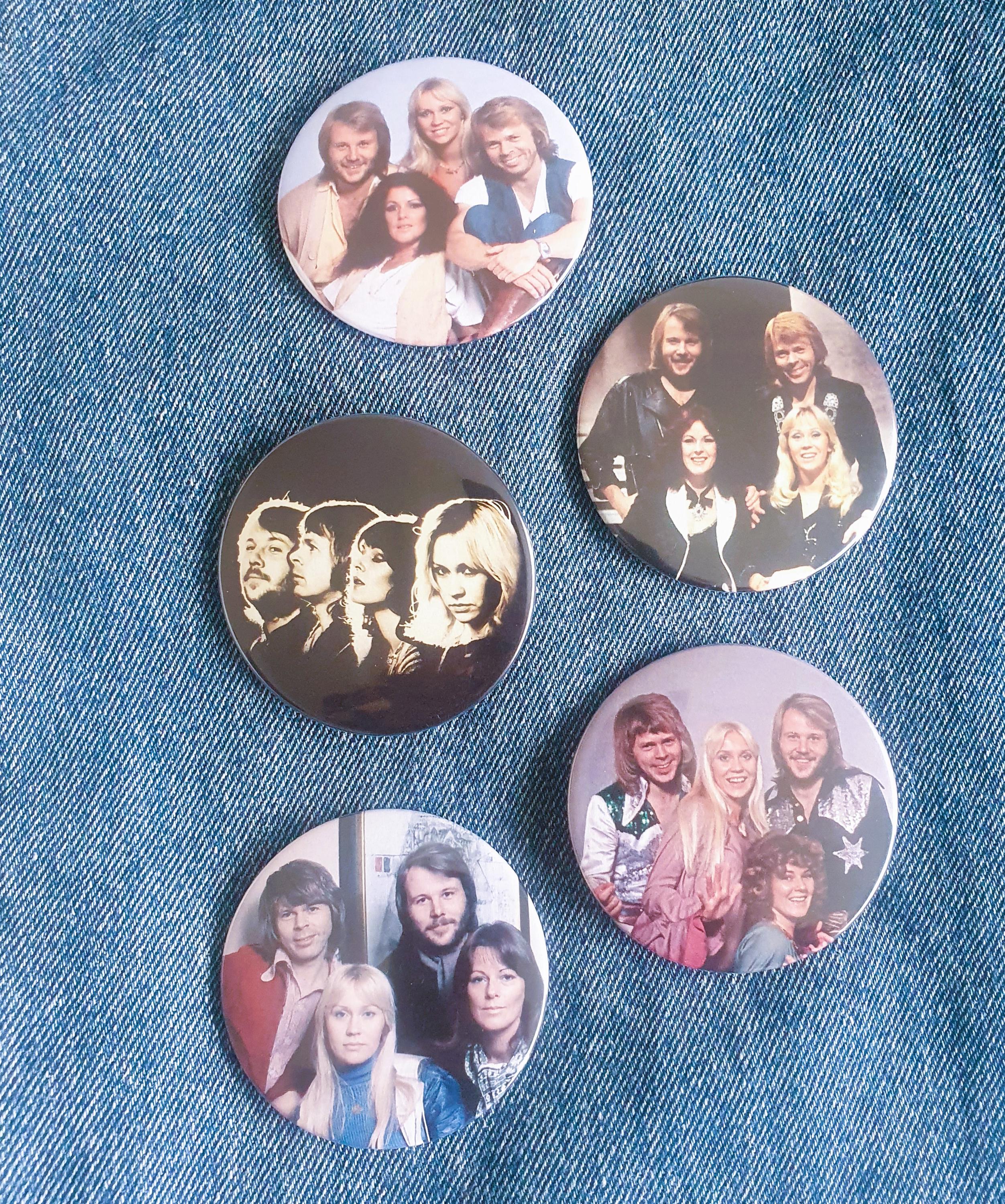 ABBA Badge Button Set of 5 57mm 2 1/4