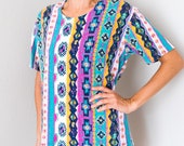 ON SALE Amazing 90s Arizona Jeans Colorful Southwest Southwestern Native American Desert Print Tee T Shirt Top Size Small S