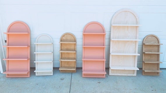 Curved 2024 wooden bookshelf