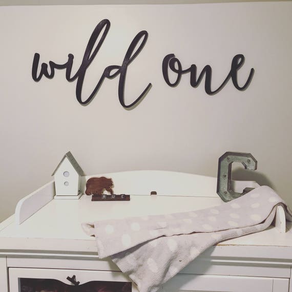 Wild One Children S Room Wall Decor Word Wood Cut Out Etsy