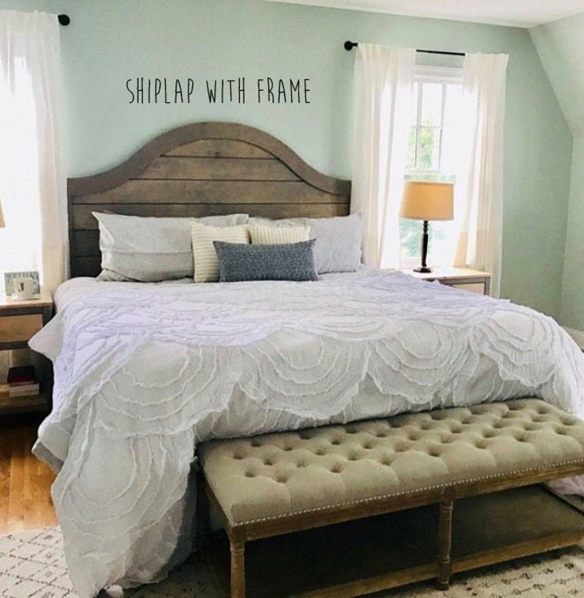 Queen Size Wooden Arched Shiplap Wooden Headboard Magnolia - Etsy