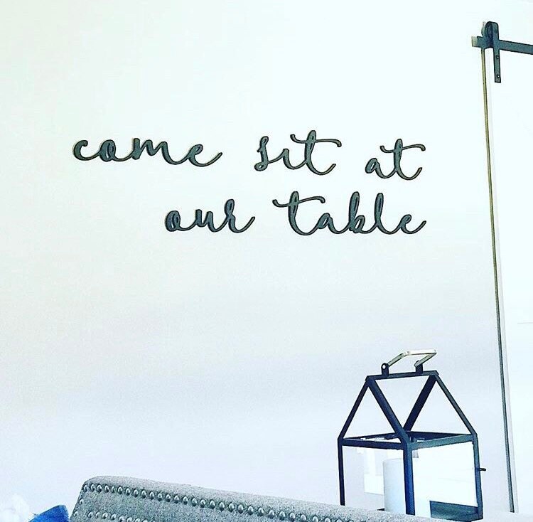 Come Sit At Our Table Dining Room Word Wood Cut Out Wall Art Etsy