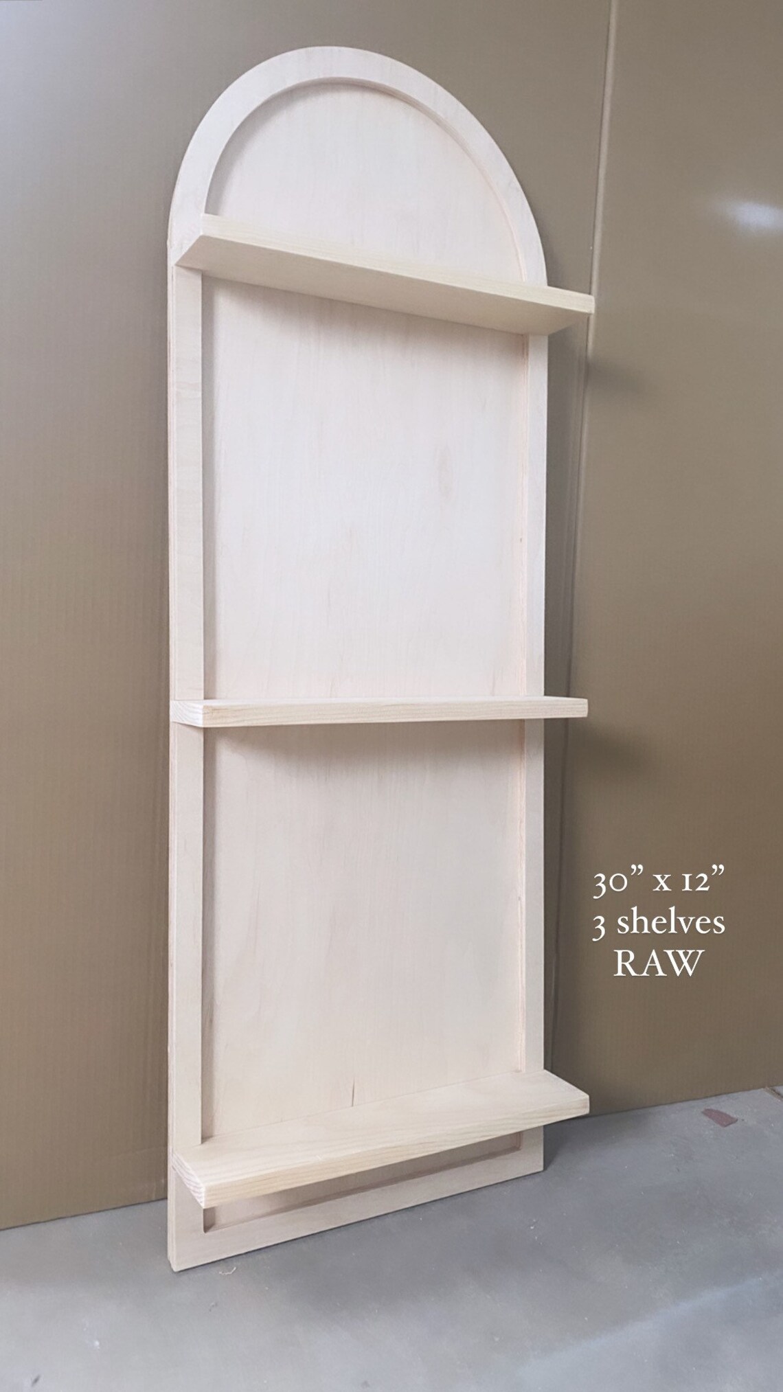 Curved Arched Wooden Wall Hanging Shelf 3 Shelves Boho/ Etsy