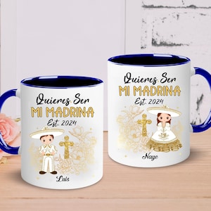 Godparents Proposal Mug Set, Padrino De Bautizo Cup Set 2 Mugs, God parents Presents Proposal, Quieren Ser Mis Padrinos, Married, Wedding