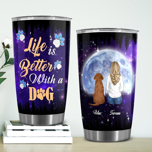 Just A Girl And Stuffy Dogs - Personalized Custom 3D Effect Tumbler main image 0