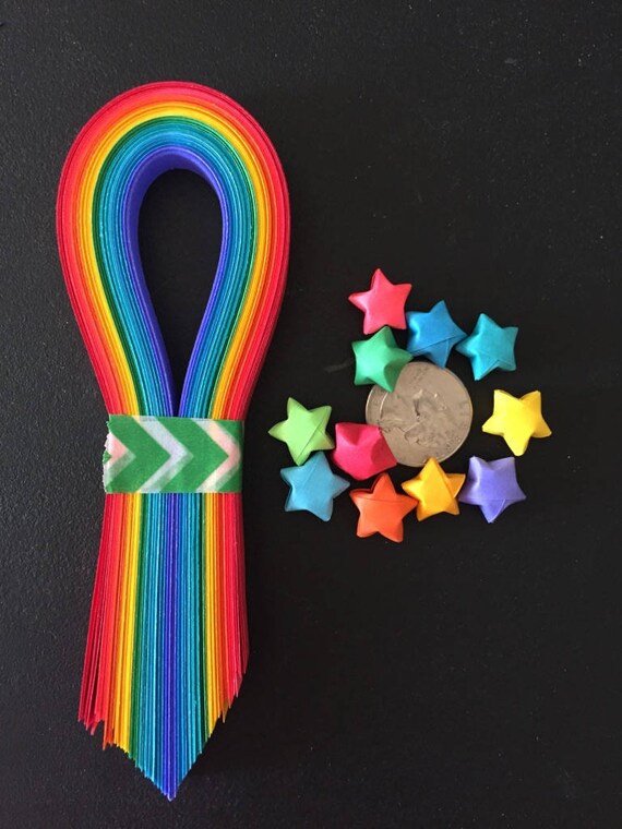 Origami Star Paper Strips Rainbow 100