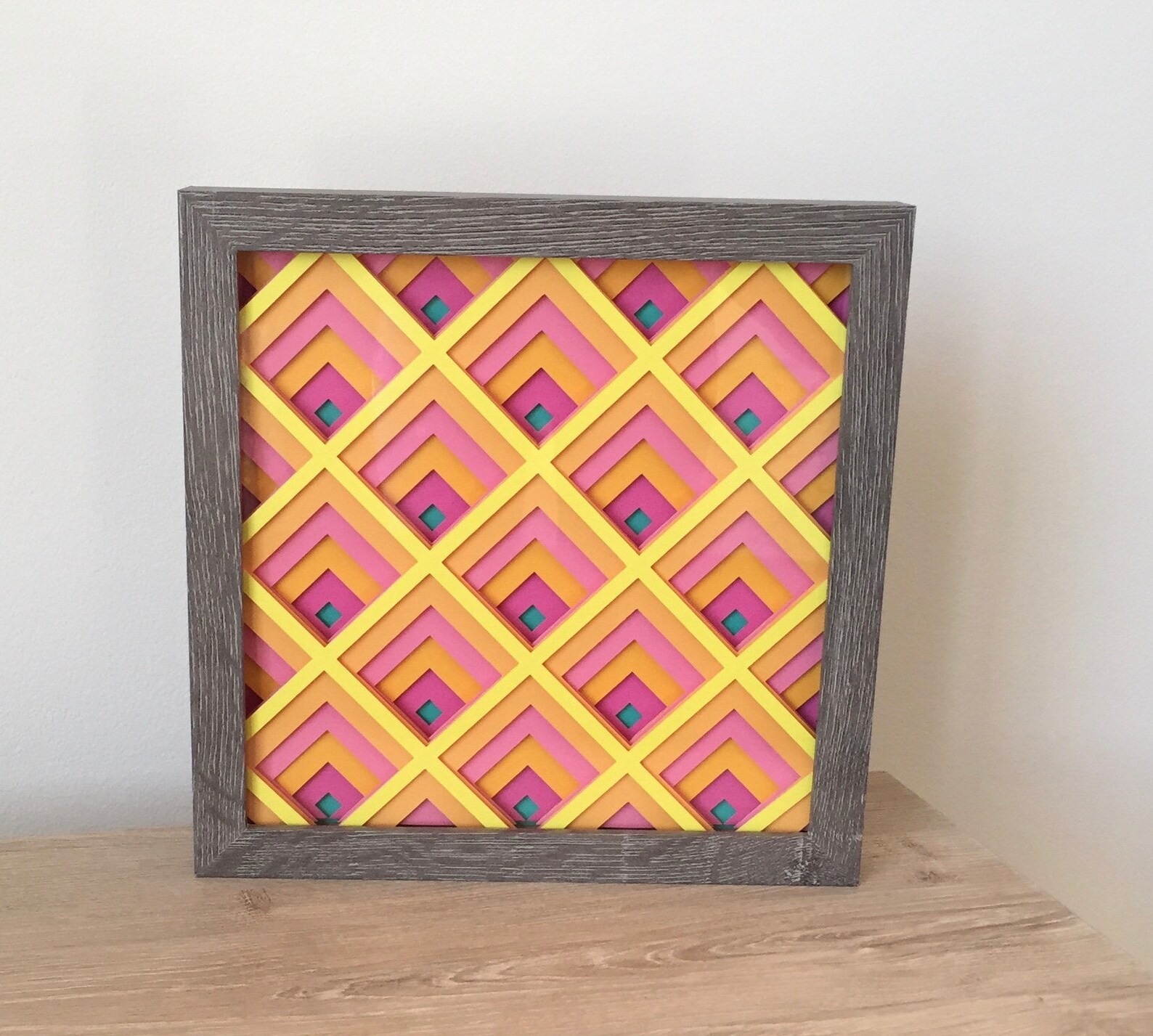 3D Diamond Layered Paper Cut Art Paper Cut Hanging Wall Art | Etsy