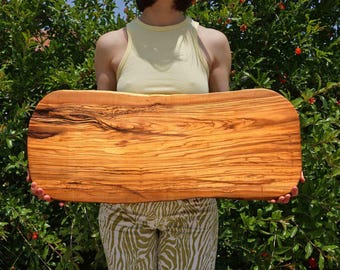 Personalized Olive Wood Cheese Board: Handmade Rustic Charcuterie Board