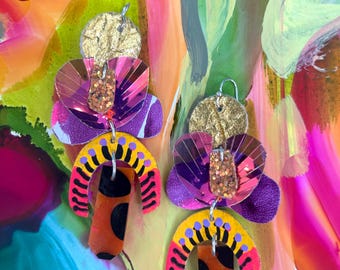 Crystalline Magma Statement Earrings