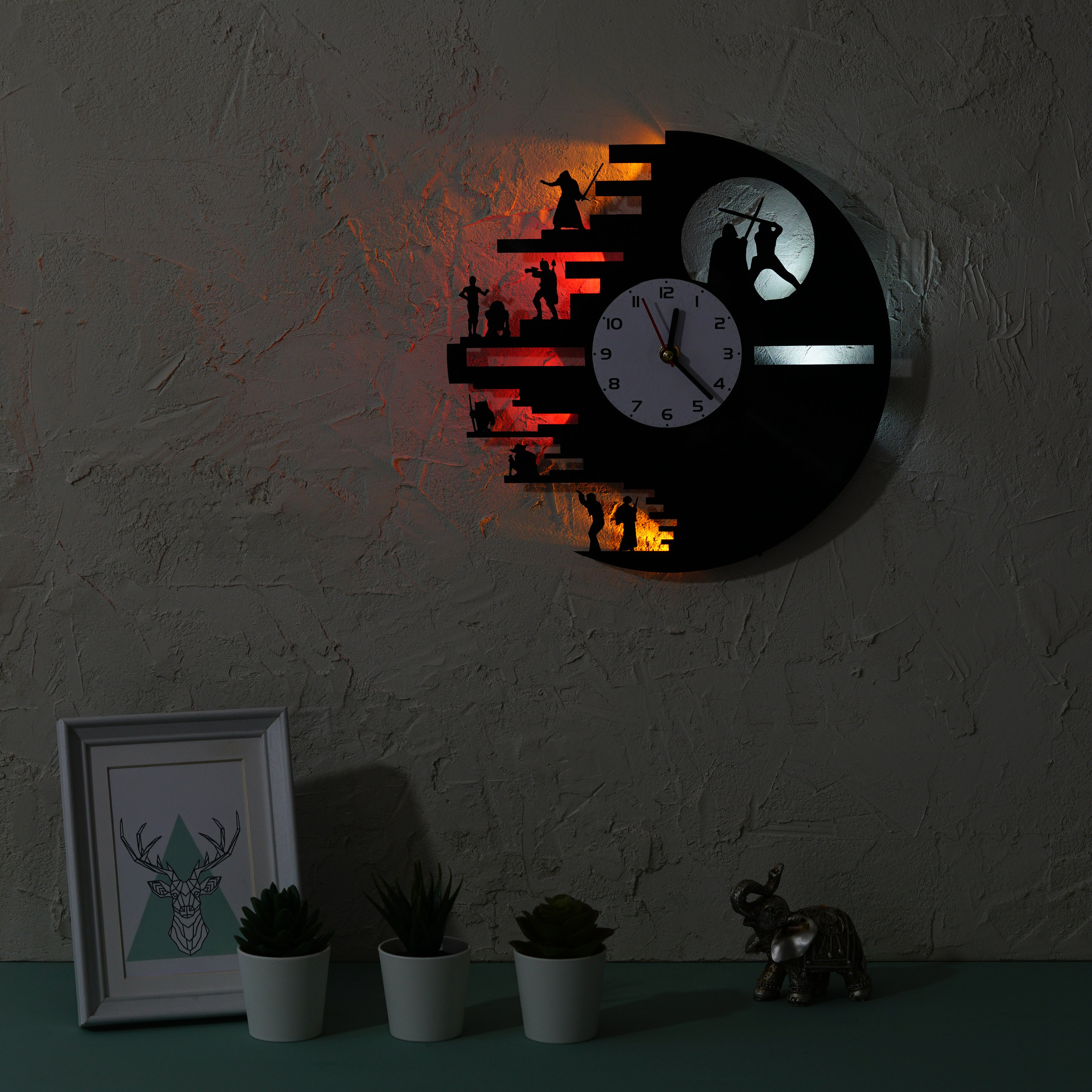 Star Wars wall clock Vinyl record clock with bright LED Etsy