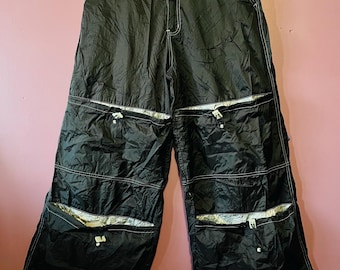 パンツ MACGEAR - rave pants wide cargo cyber Vintage Y2K Macgear Rave Pants Convertible 35x31 Wide Leg