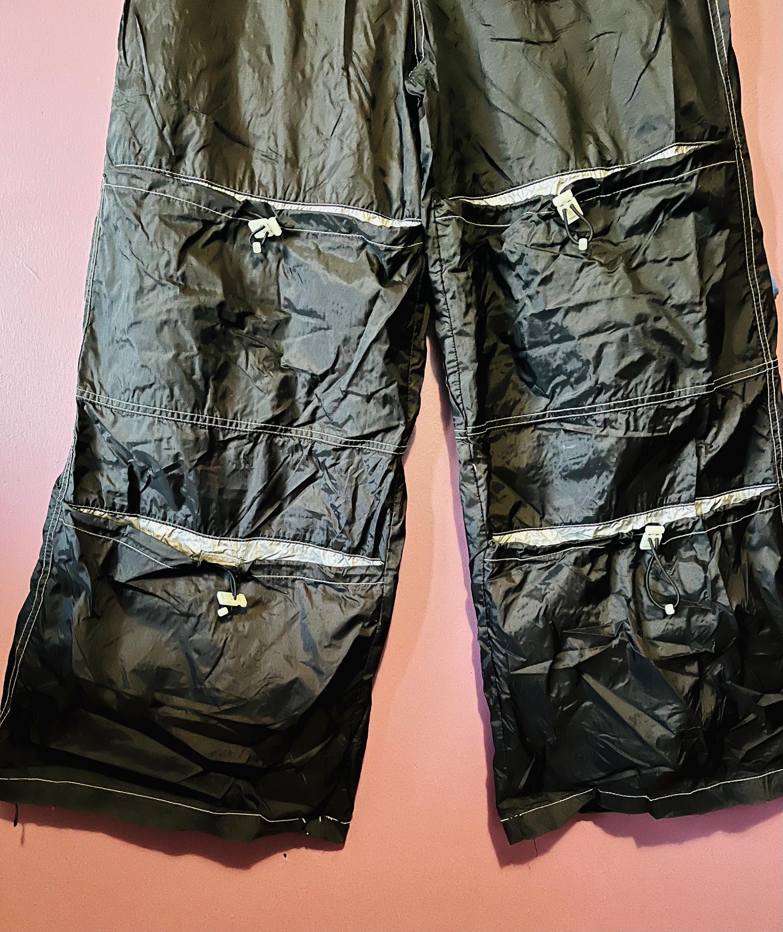 パンツ Rave pants macgear Vintage Macgear Wide Leg Black and Silver Rave Pants - Etsy