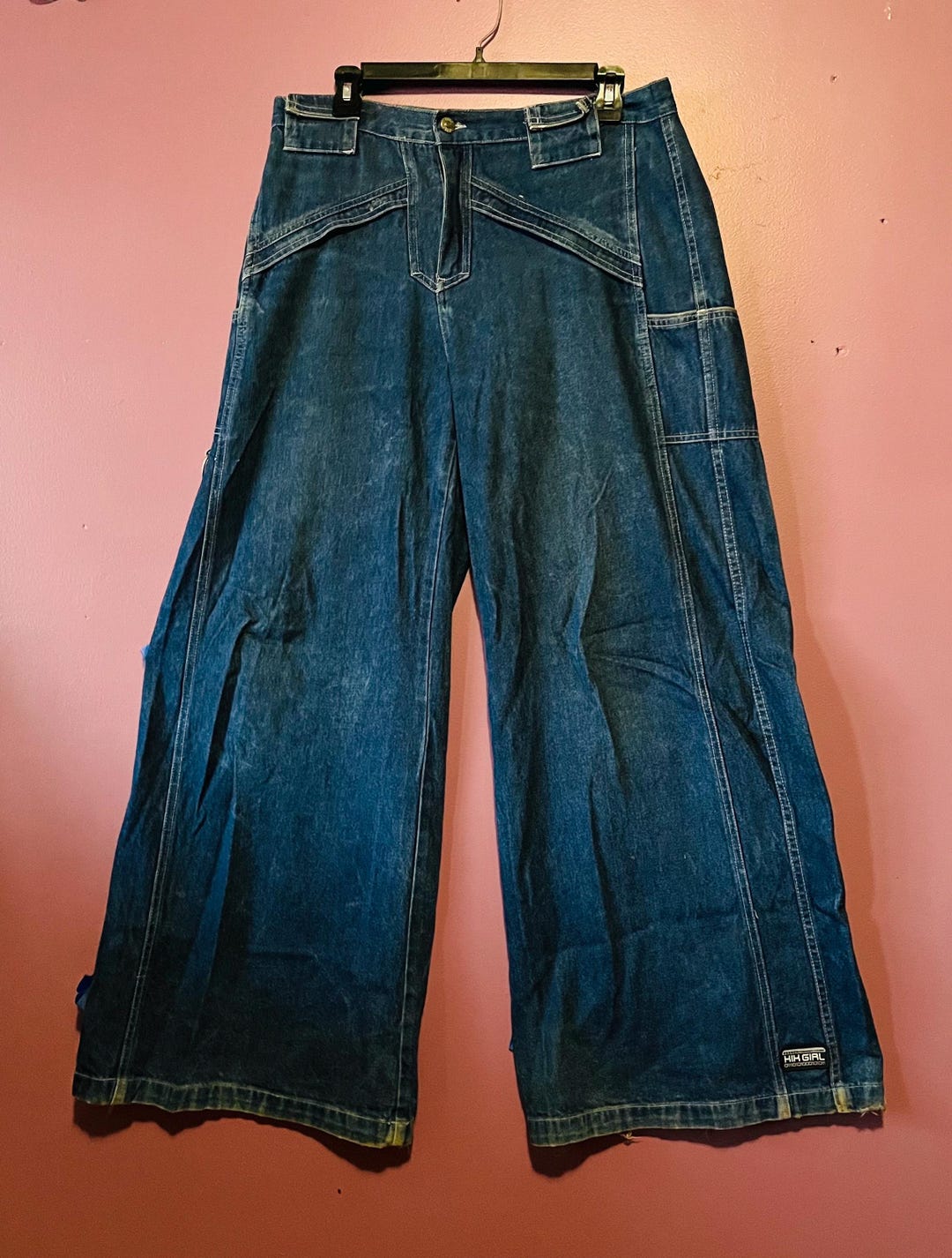 Vintage Kikgirl Wide Leg Rave Jeans - Etsy
