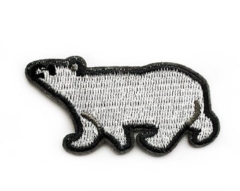 1+ Polar Bear Patch - Animal Bear Iron On Badge -  Cute Patches Embroidery DIY - Artic Winter Patch - 6cm x 3cm