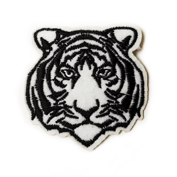 Tiger Patch - Tiger Patches White Tiger Cat Patches Lion Patch Applique Black White Patches for Hats Iron On Patch Tiger Patches for Bags