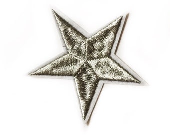 Silver Star Patches Large Patches for Denim Jackets Metallic Stars Badge