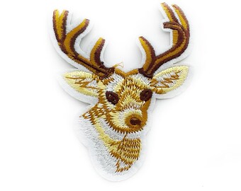 Patch Parlor Elk Applique Patch – 2-7/8" Iron-On Embroidered Deer/Caribou Badge