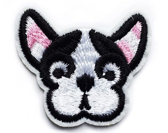 Terrier Dog Patch - Iron On Dog Cute Patches - Tiny Patch Applique Embroidered Animal Pet Badges